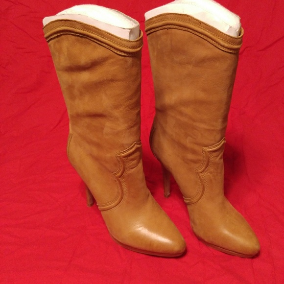 Size 9.5 Boutique 9 cognac leather boots - Picture 1 of 7